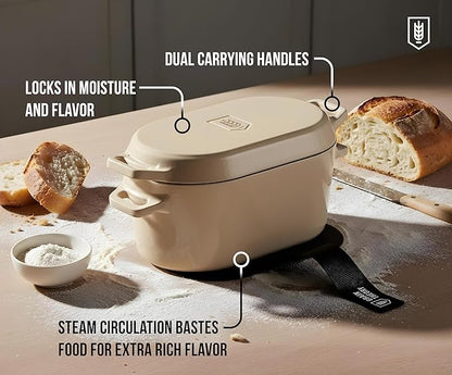 Kook Dutch Oven, for Bread Baking, Sourdough Loaf Pan, Dual Handles, Enameled