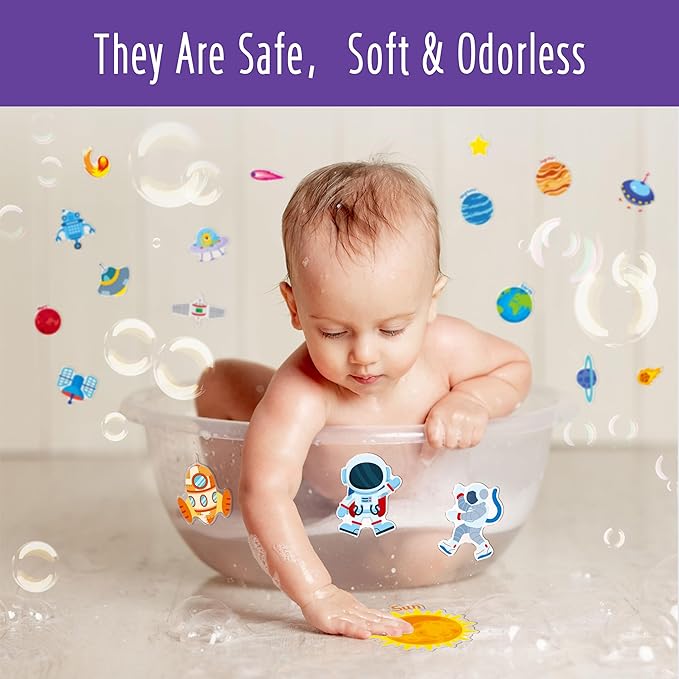 40PCS Space Jelly Stickers, Universe Thick Window Door Clings Removable Reusable Planet Gel Clings Decals for Kids Toddlers Adults Home Classroom Nursery Decorations Party Supplies (Not Edible)