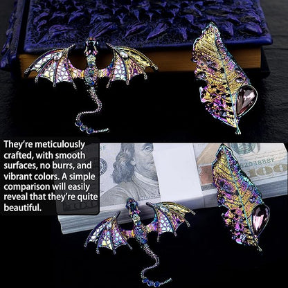 3D Dragon Eye Embossed Journal,Resin Engraving Notebook,Dnd notebook for Dragon Lovers ，Blank Paper,Hardcover Travel Notepad for Writing,Sketchbook,Collection,Gift,Decoration A4 and A5 Size (A5-Dark Purple-two brooches)