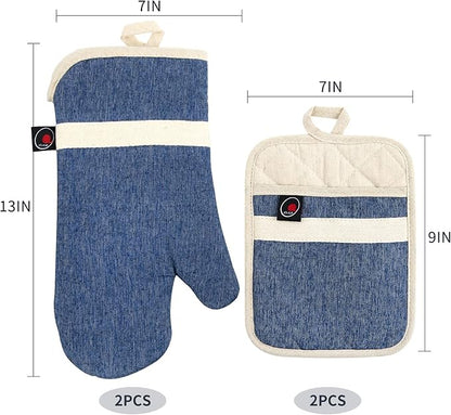 Oven Mitts and PotHolders Sets, Non-Slip Neoprene Oven Mitts are Suitable