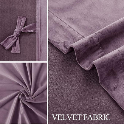 JIUZHEN Lavender Velvet Curtains 72 inches