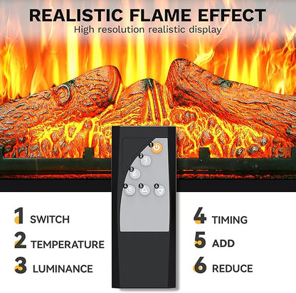 DWVO 23 Inches Electric Fireplace Insert, Recessed Fireplace Heater