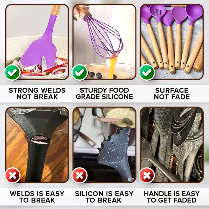 12 Pcs Purple Kitchen Utensils Set