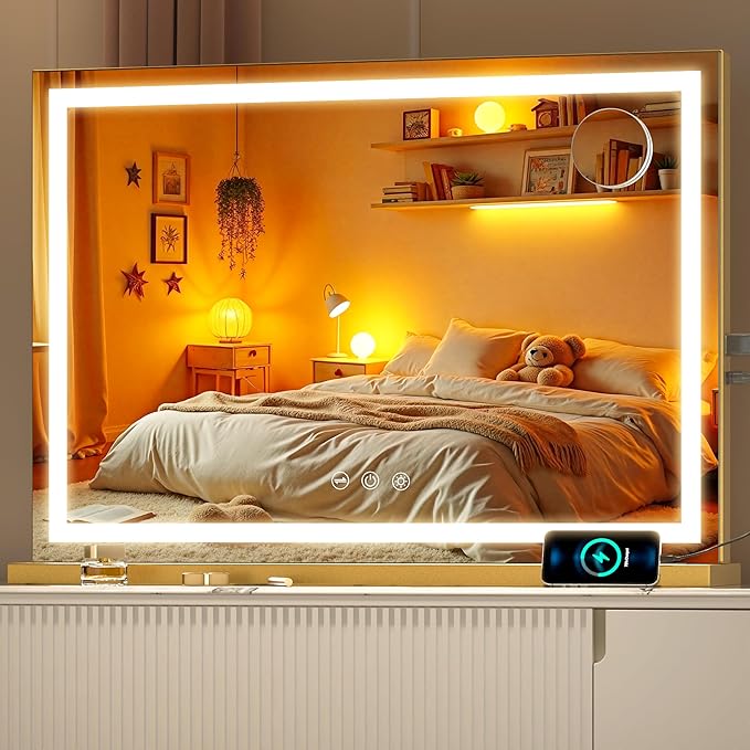 Vanity Mirror with Lights, Dimmable 3 Modes, Memory Function, Smart Touch