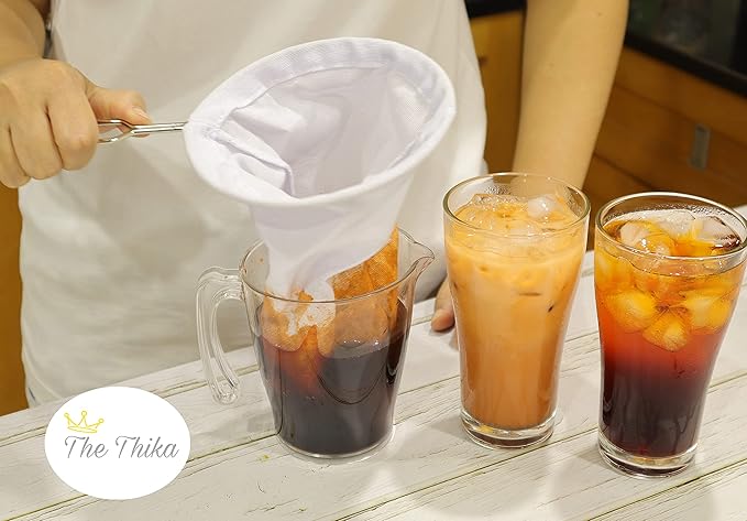 5.3” Large Reusable Thai Tea Filter – Traditional Cloth Strainer