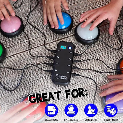 Teacher's Choice Light Up Game Buzzer System, Displays The Winning Player Loud