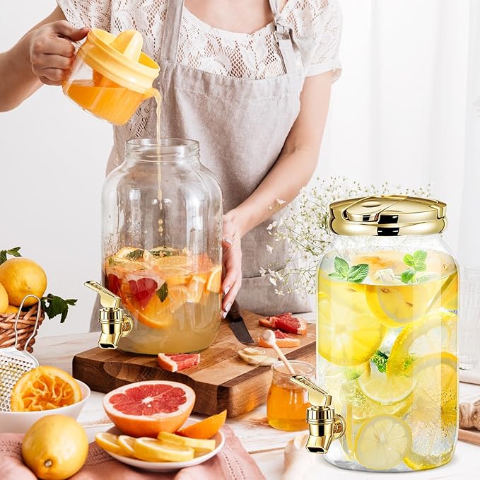 Havawish 2 Pcs 1 Gallon Plastic Beverage Dispenser