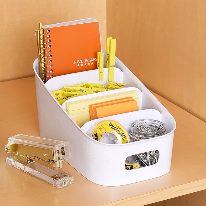 YouCopia ShelfBin Packet Organizer, 4-Tier Stairstep Raised Divided Bin
