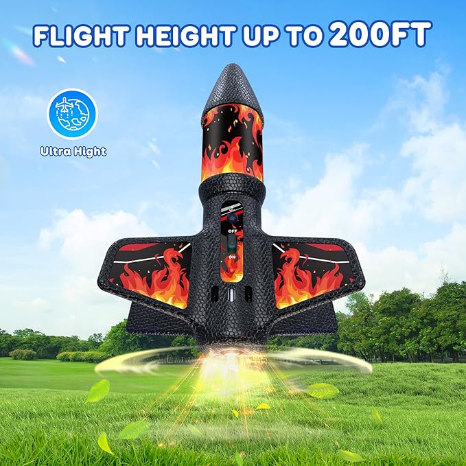Rocket Launcher, 200 Feet of Flight Altitude, Model Rocket Kits with Launch Set, Ultra-high Flying Rocket, Rocket Toy, Kids Outdoor Toys, Gift for Kids Ages 8-12 Children's Day Gift - Red