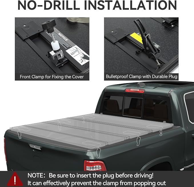 AUTOSAVER88 Hard Quad Fold Truck Bed Tonneau Cover Fit for Ford F-150 F150 2015-2026 with 6.5ft Bed Excl. Raptor Series