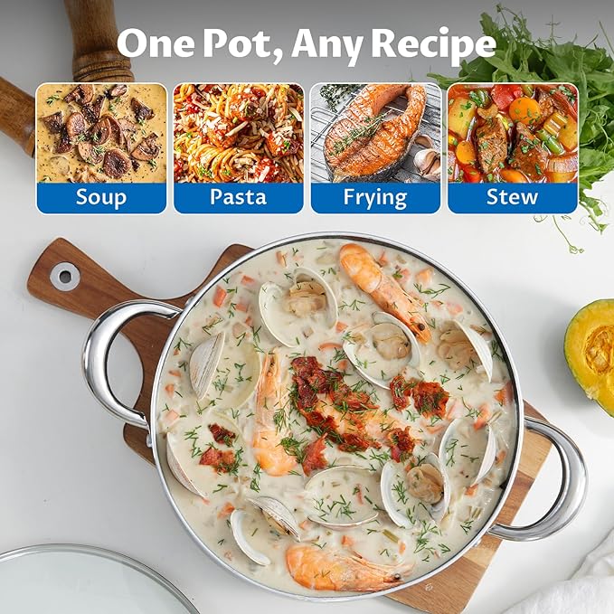 BEZIA 6 Quart Nonstick Stock Pot