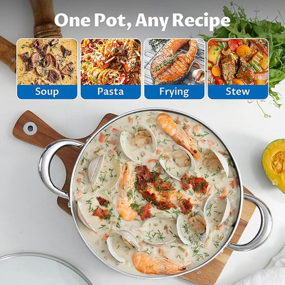 BEZIA 6 Quart Nonstick Stock Pot