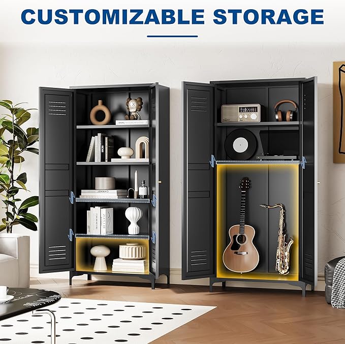 Metal Storage Cabinet-61” Tall Steel File Cabinets
