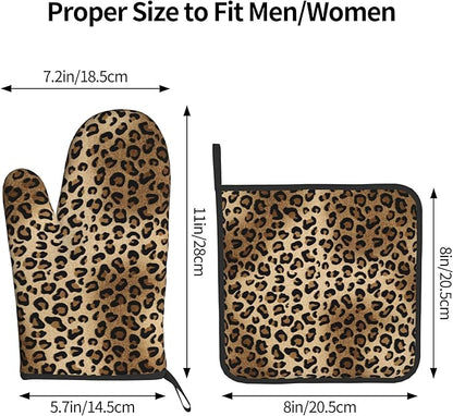 Leopard Print Oven Mitts