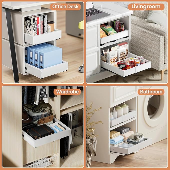2 Pack Pull out Cabinet Organizer, Width Depth,