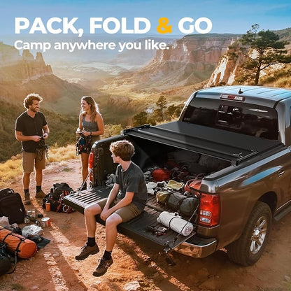 Auto Dynasty Soft Tri-Fold Truck Bed Tonneau Cover Compatible with 1995-2004 Tacoma 6.3Ft Fleetside/Styleside Bed, Matte Black Soft Vinyl Top
