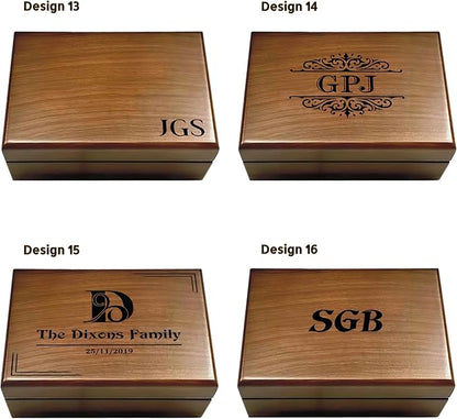 Personalized Keepsake Box | Walnut Wooden Memory Box Gift for Anniversary, Wedding, Valentine, Birthday, Baby Shower, Groomsman | Handmade Keepsake Storage Organizer | Engraved Name Box