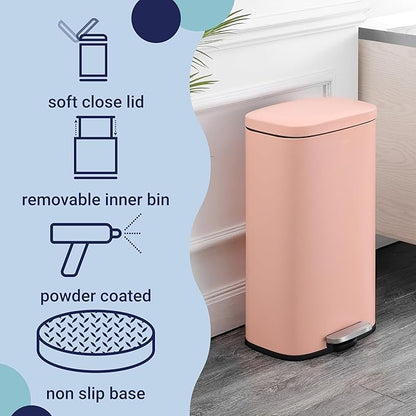 happimess HPM1011F Curtis 8-Gallon Step-Open Trash Can, Fingerprint Resistant
