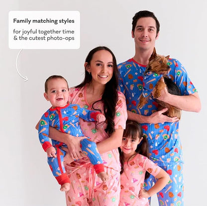 Little Sleepies Two-Piece Pajama Set for Boys & Girls, Soft Viscose from Bamboo Toddler Pajamas for Kids, Family Matching PJs