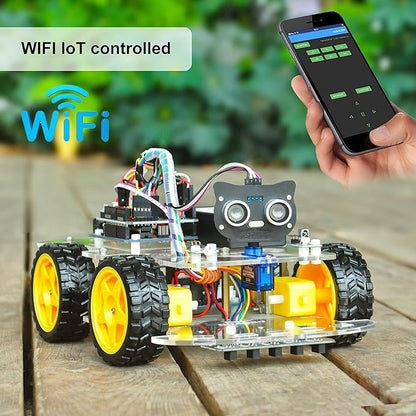 OSOYOO Robot Car Starter Kit for Arduino | STEM Remote Controlled App Educational Motorized Robotics for Building Programming Learning How to Code | IOT Mechanical DIY Coding for Teens Adults