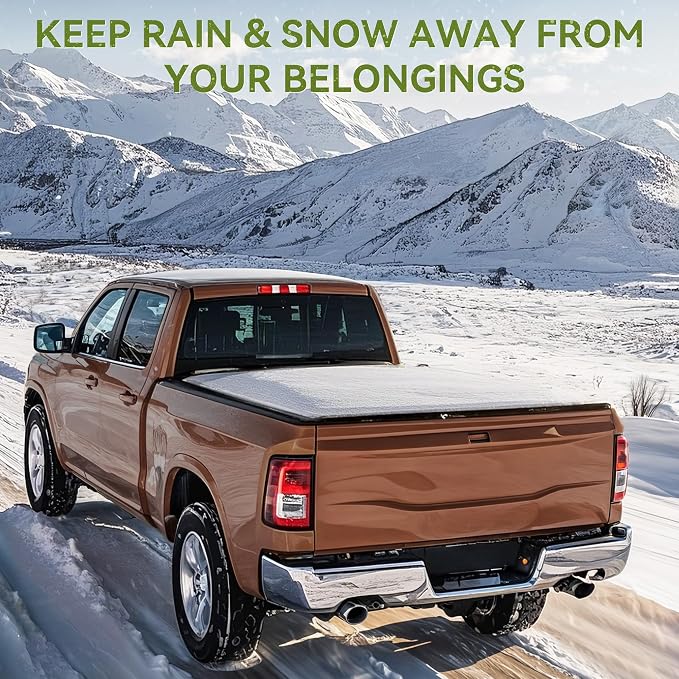 AUTOSAVER88 FRP Truck Bed Tonneau Cover Hard Tri-fold Fits for Ford F-150 F150 2015-2026 5.5ft Bed (Excl. Raptor Series)