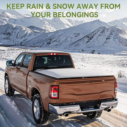 AUTOSAVER88 FRP Truck Bed Tonneau Cover Hard Tri-fold Fits for Ford F-150 F150 2015-2026 5.5ft Bed (Excl. Raptor Series)