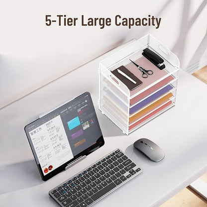 2 Pack 5-Tier White Desk Organizer