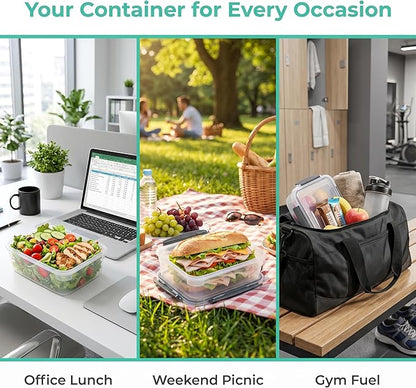 YORY 7 cup Plastic Food Storage Containers