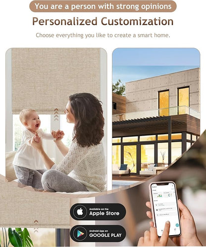 Kincmo Motorized Blinds with Remote, 100% Blackout Motorized Roller Shades Work
