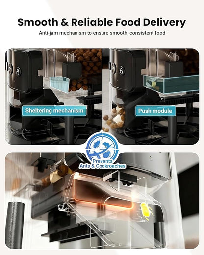 Automatic Cat Feeder for 3 Cats, 6L/25 Cup Cat Food Dispenser