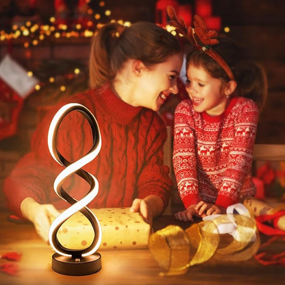 Modern Table Lamp, 7 Colors 10 Light Modes Spiral Design Table Lamp, Touch
