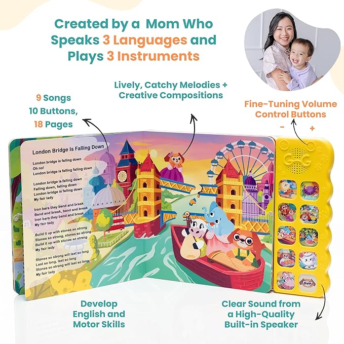 GO GO Creative Nursery Rhymes: Nursery Rhyme Books, Sound Books, 9 Songs, Musical Books for Toddlers 1-3, Talking Books for Toddlers 1-3, Music Books for Toddlers 1-3, Baby Music Book