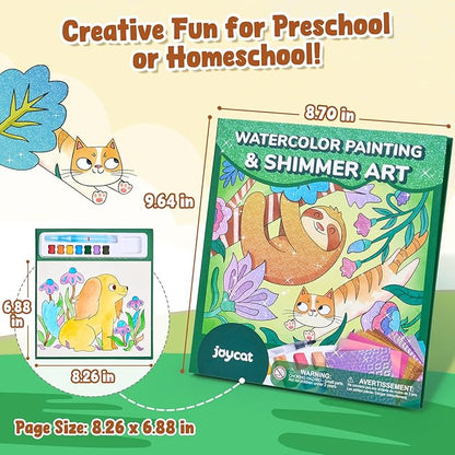 JoyCat Paint with Water Coloring Books, Art & Craft Activity, No Mess Art for Kids Ages 4-8, Craft Kits & Supplies, DIY Creative Activity, Presents for Girls & Boys (Animals)