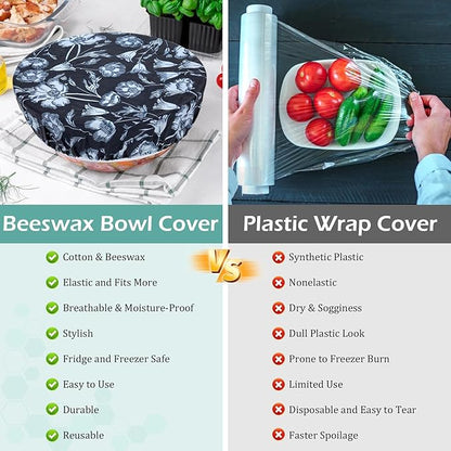 5-Size Reusable Beeswax Bowl Covers