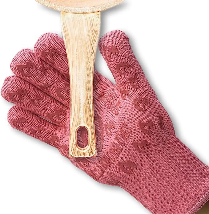 Grill Armor Oven Gloves with Fingers – 932°F Heat, Fire & Cut Resistant Mitts