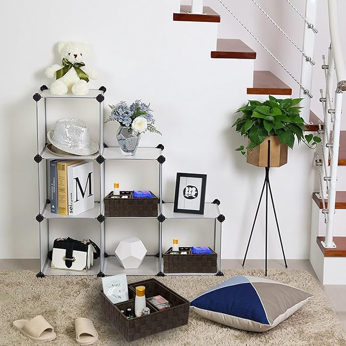 Posprica Woven Storage Baskets for Organizing, Small Baskets Cube Bin Container