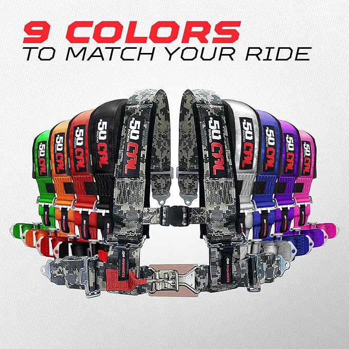 1pc Camouflage 4 Point Harness for Bucket Seat, Latch Release, 9 Color Options, Racing Harness, Race Car, Off Road, UTV, RZR [6000A3]