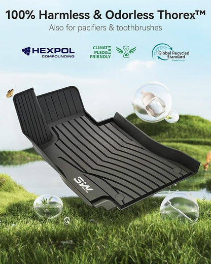 3W Floor Mats for Benz E-Class 2017-2023 Sedan & Wagon Only, E300/E350/E400/E43 AMG/E450/E53 AMG/E550/E63 AMG S TPE All Weather Floor Liner, 1st&2nd Row Full Set Car Liners Black