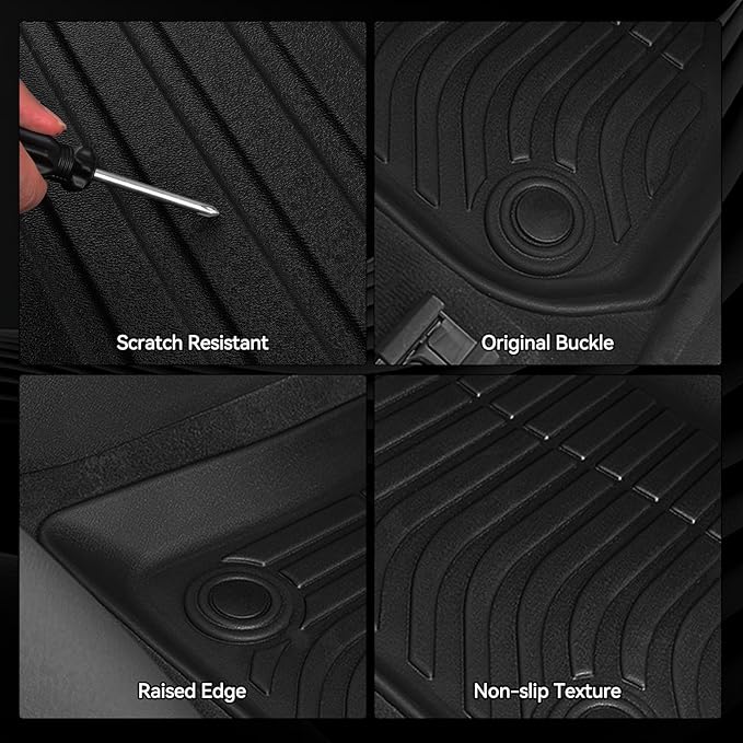 Floor Mats for 2015-2020 Chevrolet Tahoe/GMC Yukon 8 Seat Bench Seats, Trunk Mat and 2nd/3rd Backrest Mat & Door Sill Guard All Weather TPE Protector for Chevy Tahoe Accessories