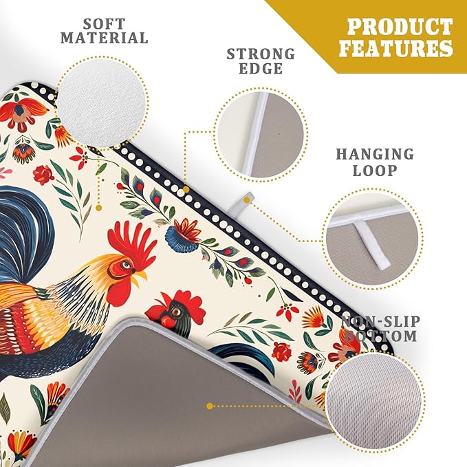 Rooster Poultry Dish Drying Mat