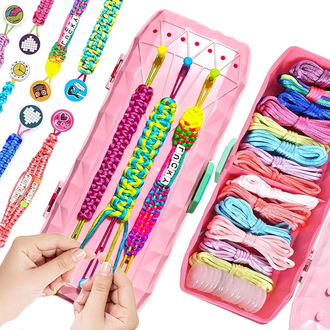 Friendship Bracelet Making Kit for Girls Ages 6-12｜DIY Arts & Craft Kits with 200 Alphabet Beads｜Bracelet String Maker Kids Jewelry Making Best Christmas Birthday Gift for 6-8,8-10,10-12 Year Olds