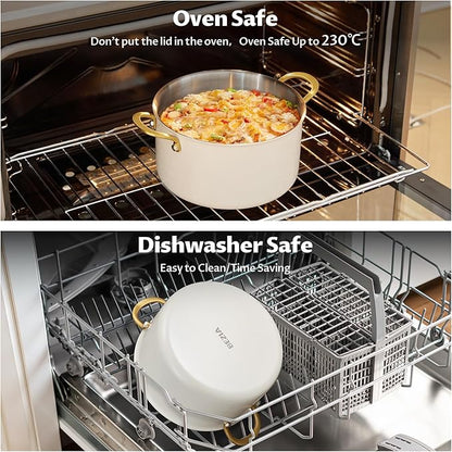 BEZIA 8 Quart Stainless Steel Stock Pot, Casserole
