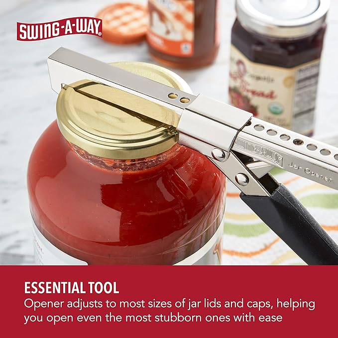 Swing-A-Way Comfort Grip Jar Opener, Adjustable Multifunctional Stainless Steel