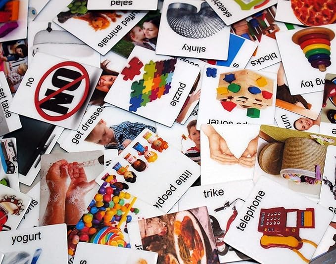 Smile4Autism Large 2"x2" Loose Visual Picture Cards, Receptive and Expressive