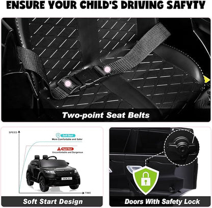 TOBBI 12V Ride On Car,Licensed Land Rover VELAR Electric Vehicle Toy for Kid & Toddler,Battery Powered Electric Truck with Parental Remote Control,Music,Spring Suspension