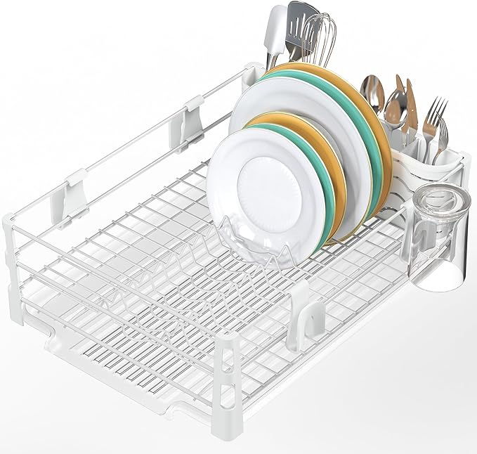 Simple Houseware White Dish Drying Rack