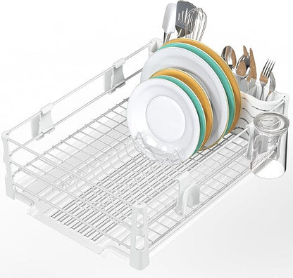 Simple Houseware White Dish Drying Rack