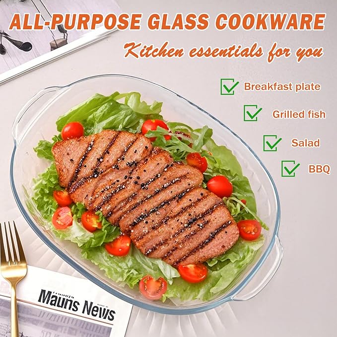 Reasim 2.8L/3Qt Glass Casserole Baking Dish