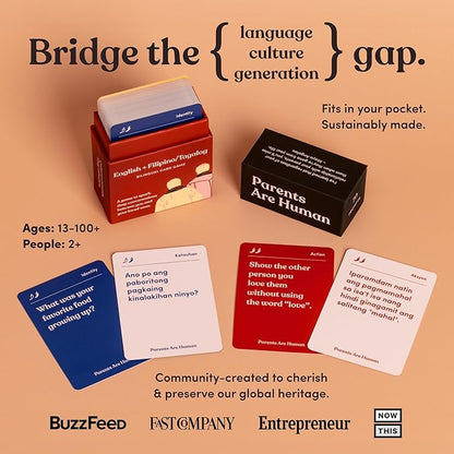 Parents Are Human, Relationship Cards, Get to Know Each Other Better, Parents, Families, Teens & Kids Relationship Building, Light & Deep Questions, 70 Questions & Activity Cards, English + Filipino