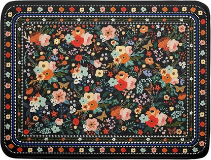Floral Microfiber Dish Drying Mat Large Absorbent Dish Drainer Rack Pad